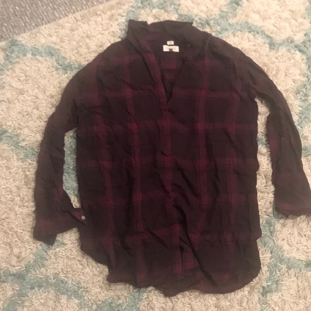 Purple plaid dress shirt